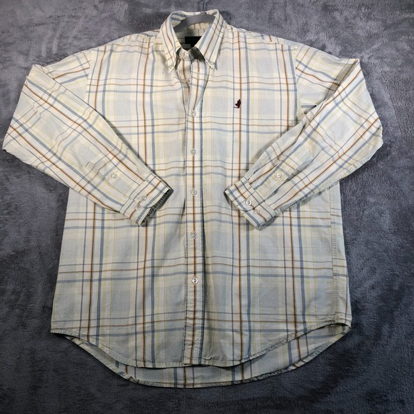 MARLBORO CLASSICS Shirt Mens Large Yellow Plaid Button Down Long Sleeve - Picture 2 of 12